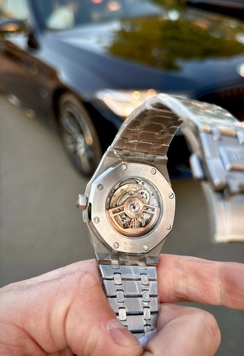 audemars piguet royal oak extra-thin синьо-сребристо
