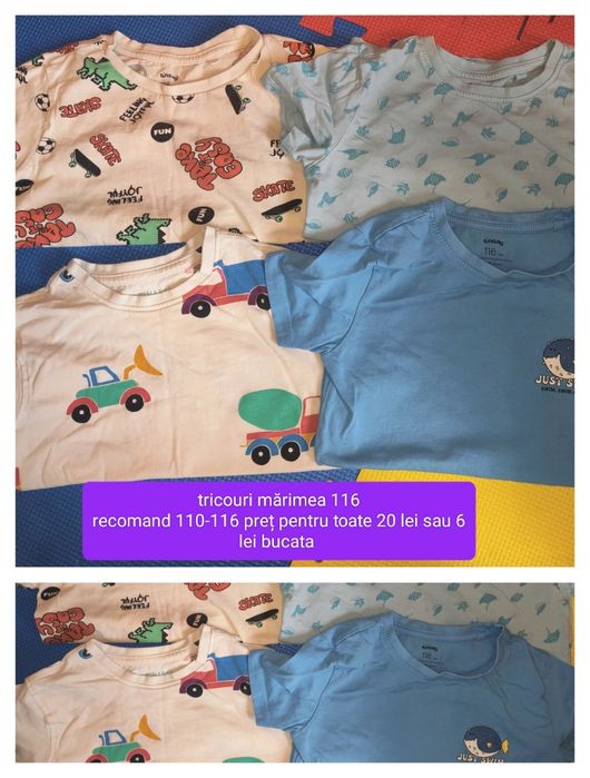 Tricouri și pantaloni scurți mărimea 110-116
