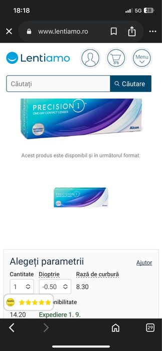 lentile de contact, miopie -0,50