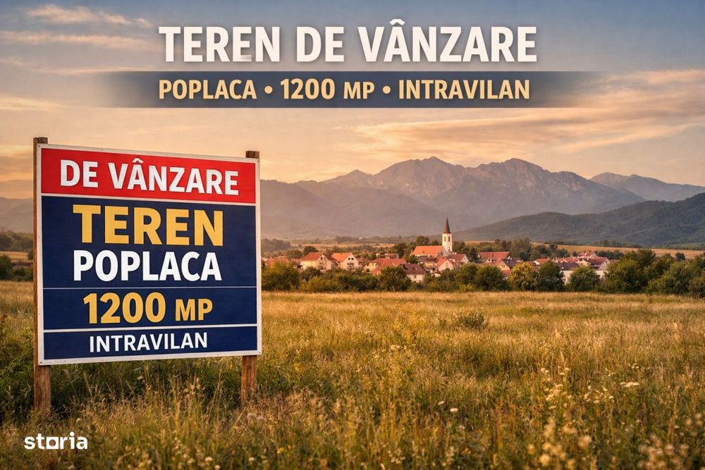 Teren Intravilan 1200 mp | pozitionare excelenta | Poplaca | jud Sibiu