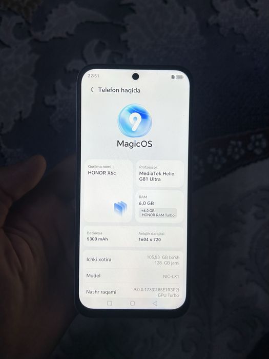 Honor X6c 128 gb yengide
