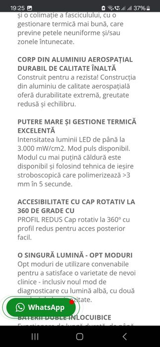 Lampa de fotopolimerizare X-STAR instrument medical