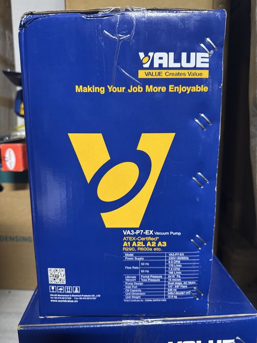 Pompa vid vacuum freon Value va3-p7-ex r600 r290 a2L a1 a2 a3