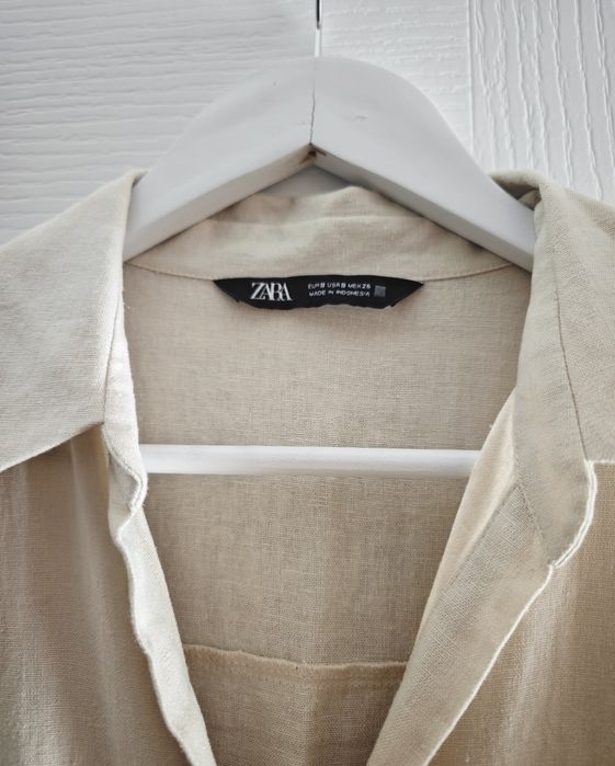 ZARA лен макси рокля тип риза