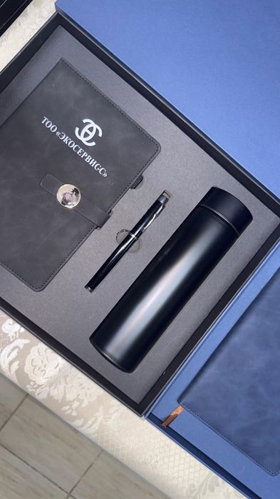 Оригинальные подарки! Блокноты+термосы+ручка!Оптом!С логотипам