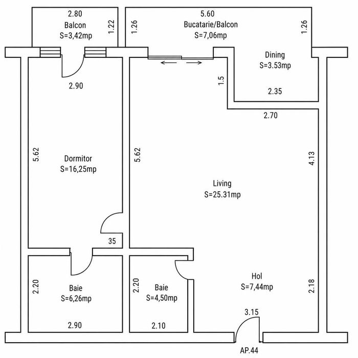 Apartament 2 camere