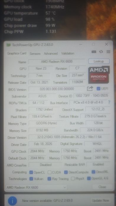 Видеокарта rx 6600 8gb