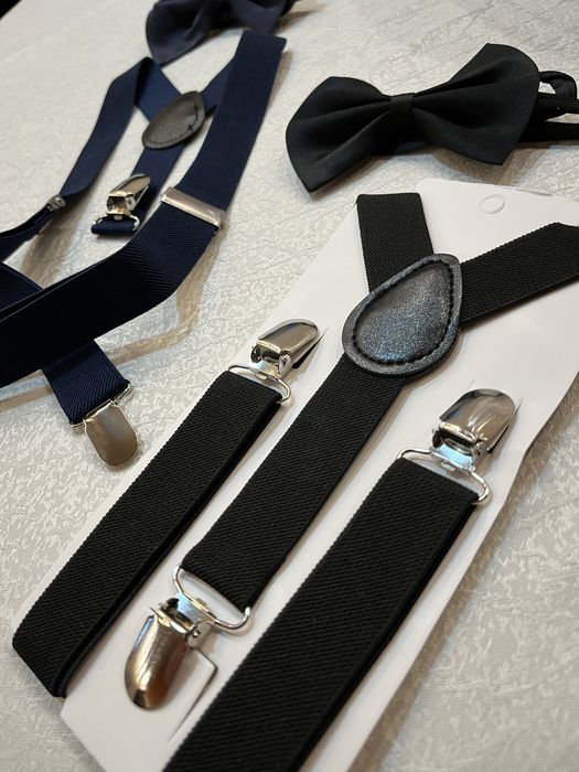 Детски комплект тиранти с папионка