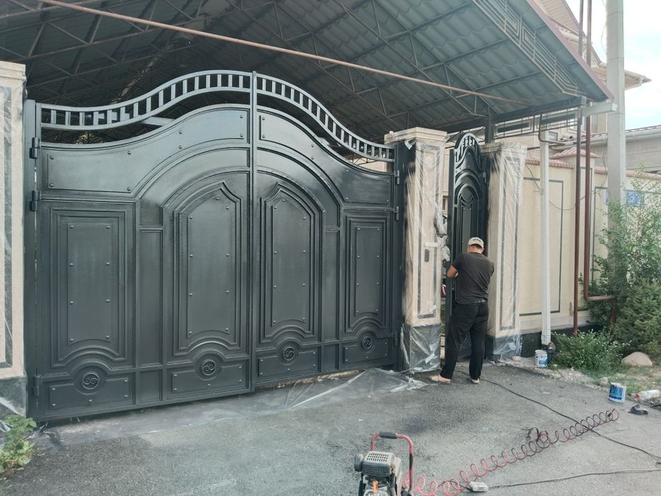 Покраска ворота и ограждения