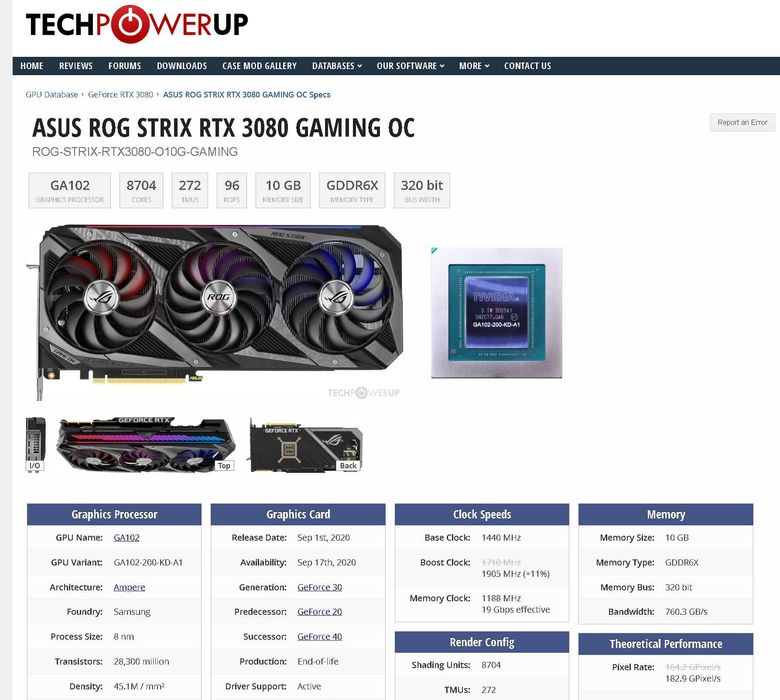 Placa video ASUS ROG STRIX 3080 Gaming OC