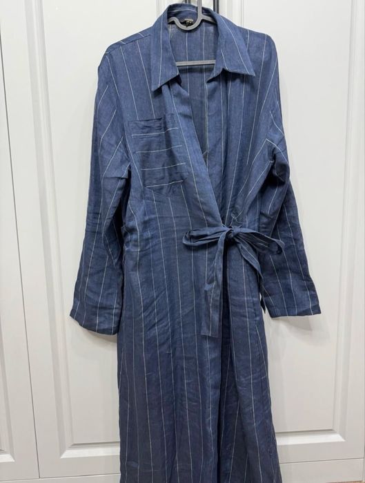 Платье из льна Massimo Dutti