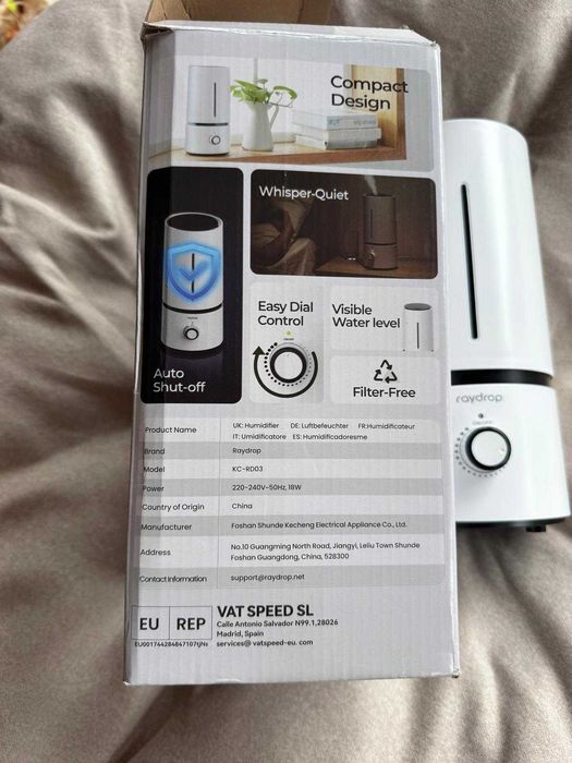 Umidificator Raydrop KC-RD03, 1.7L, silentios, ceata reglabila