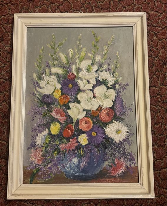 Tablou de colecție „Vas cu flori de câmp” – Marin Mîndulescu (Ulei pe pânză)