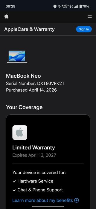 MacBook Neo 8/512gb