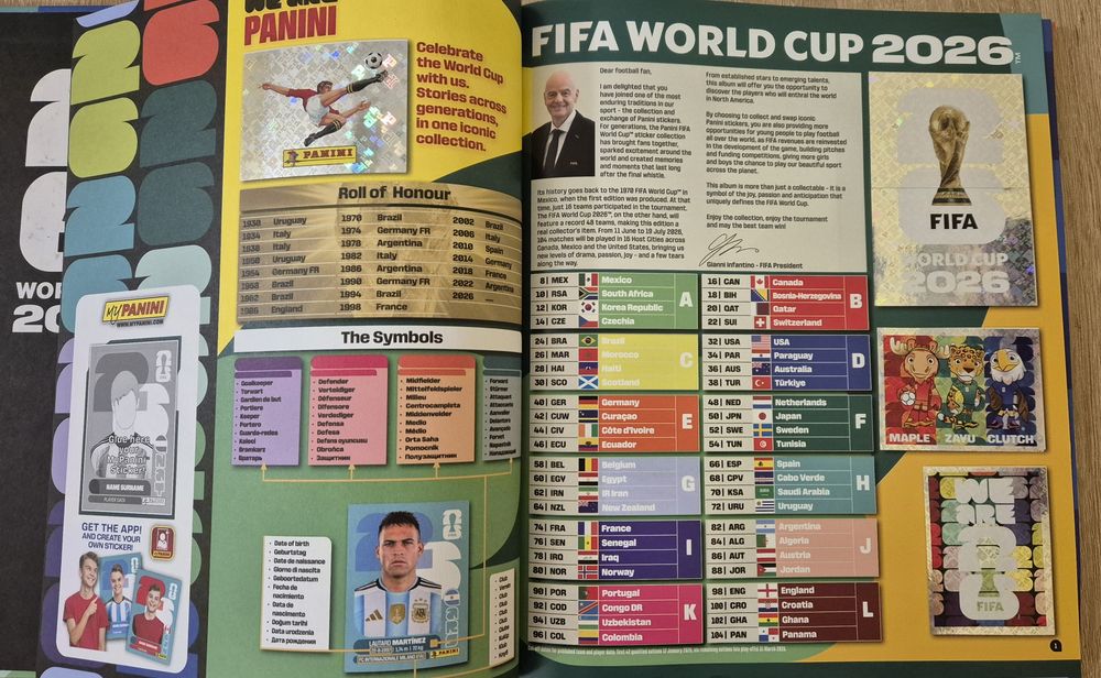 НАМАЛЕНИЕ! 100% попълнен колекционерски албум - твърди корици - Панини - Panini World Cup 2026 - 980 стикера + всички Кока Кола стикери!
