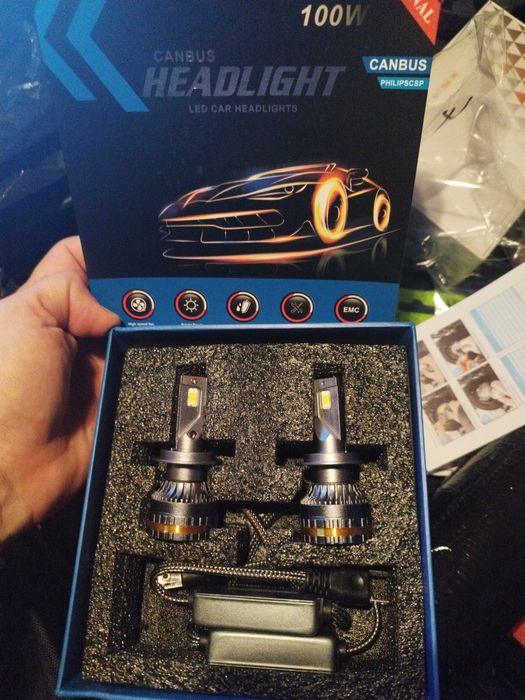 Set 2 leduri auto h7 h1 h4 h11 15000 lumeni 100w 12-24v ca