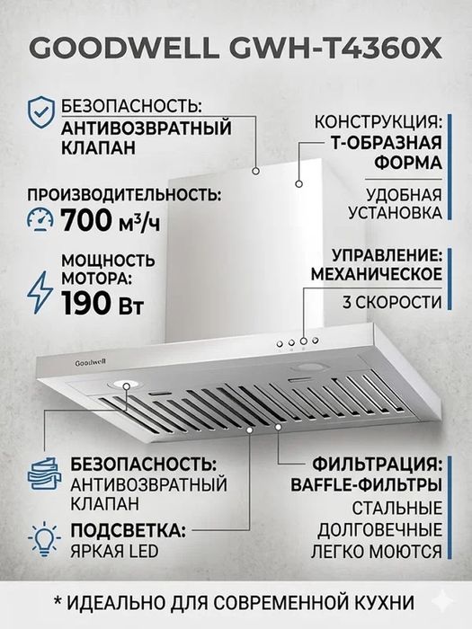 Вытяжка Goodwell GWH-Т4360X