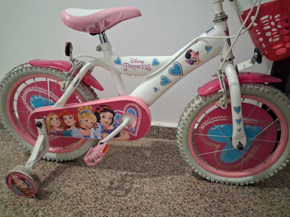 Bicicleta fetita  alb - roz 16'