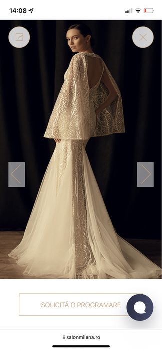 Rochie mireasa LuceSposa 2022 + cordon talie CADOU + voal CADOU