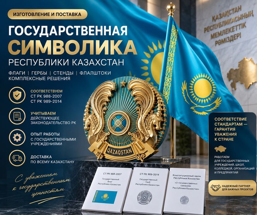 Изготовление государственной символики РК