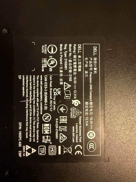 Mini pc dell precision 3240 compact cu slot pci
