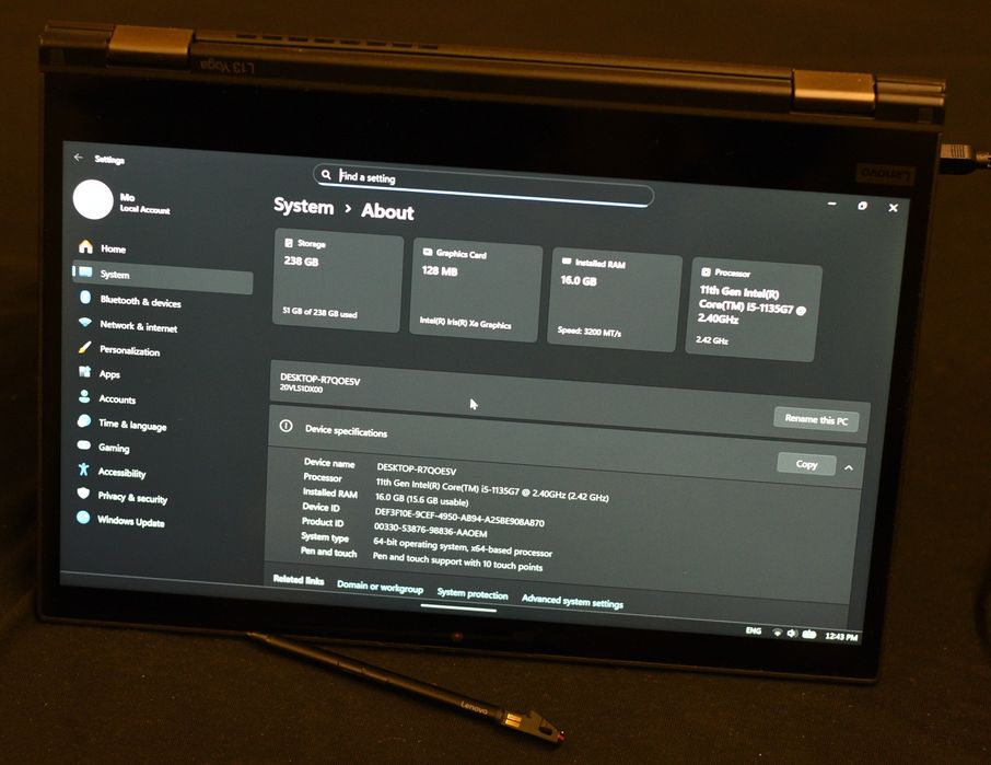 ThinkPad Yoga L13  geb2 2in1 touch i5-1135 16gb 256