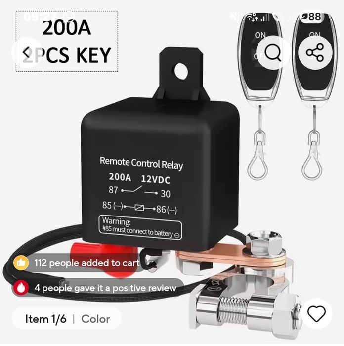 Dispozitiv deconectare baterie auto cu telecomanda