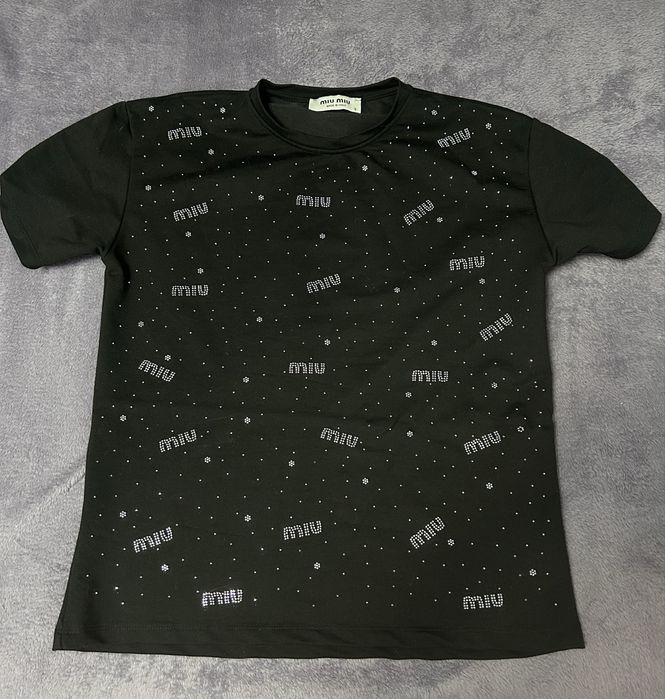 tricou negru miu miu