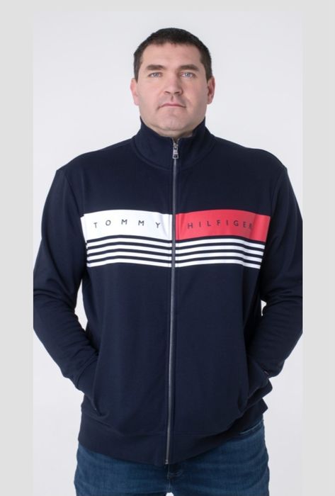 Jacheta casual Tommy Hilfinger 100% bumbac, bluza cu fermoar, Nr. L