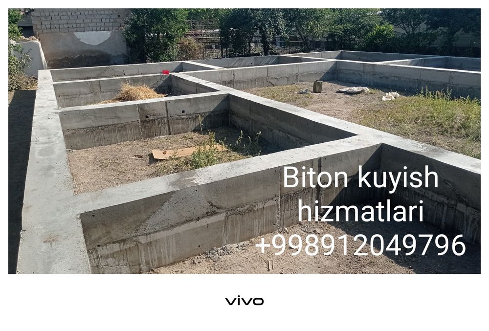 Beton quyish hizmati sifatli hamyon bob arzon narhda kuyamiz