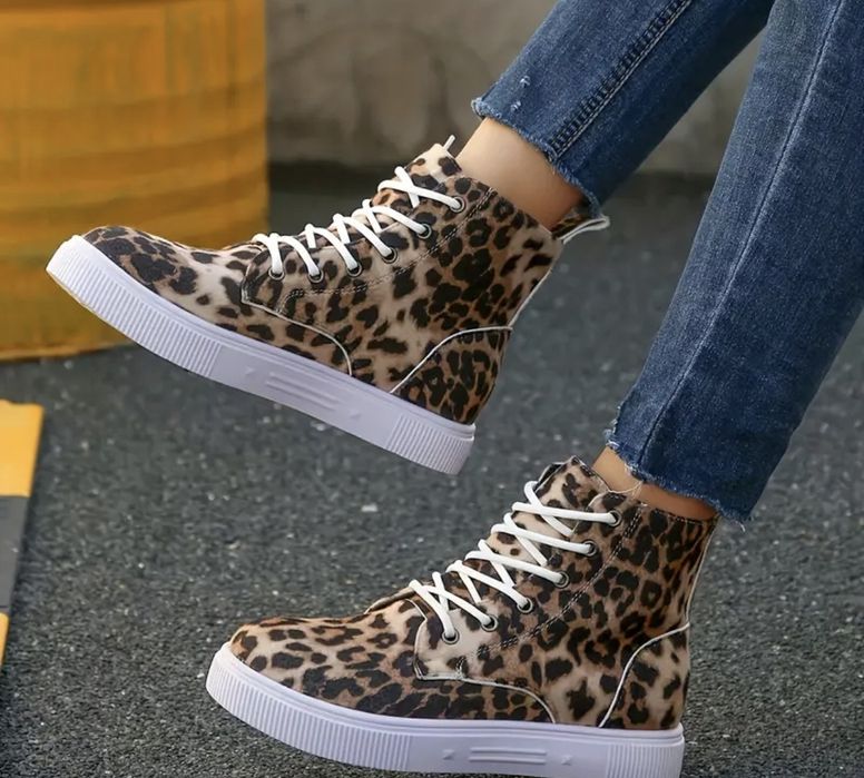 Дамски кецове / боти с леопардов принт 42 размер