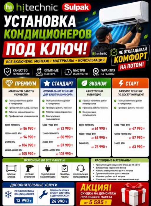 Установка кондиционера под ключ