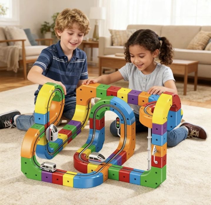 Set Cube Track 123 piese – Jucărie construcție copii 3+ ani