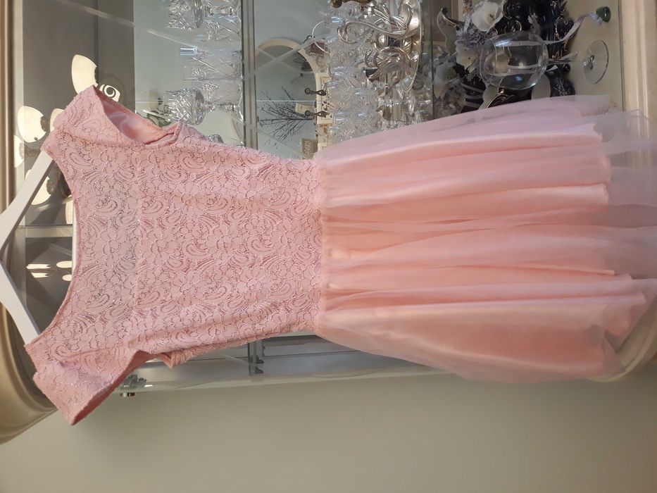 Rochie de vara scurta tulle noua roz babydoll S