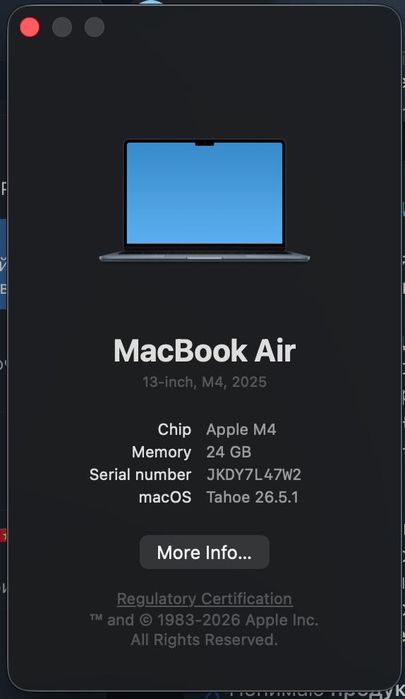 MacBook Air, Space Black, M4, 13