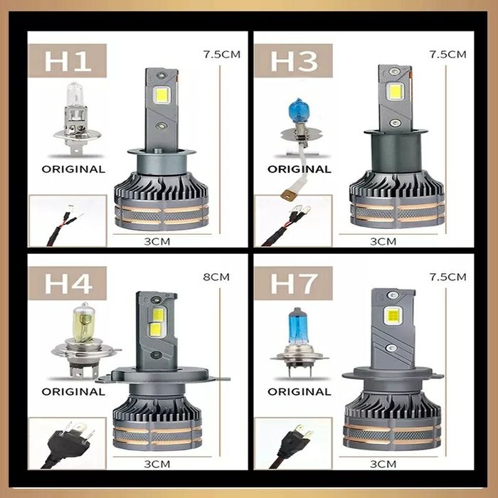 Două Becuri Led H1,H4,H7,H8,H9,H11, EXCLUSIV 24V-36V (24000LM/200W)