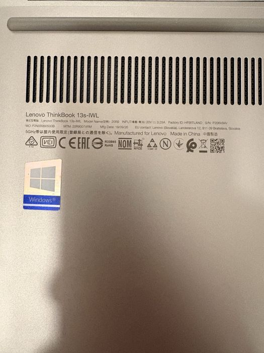 Laptop Lenovo ThinkBook 13s-IWL Model 20R9