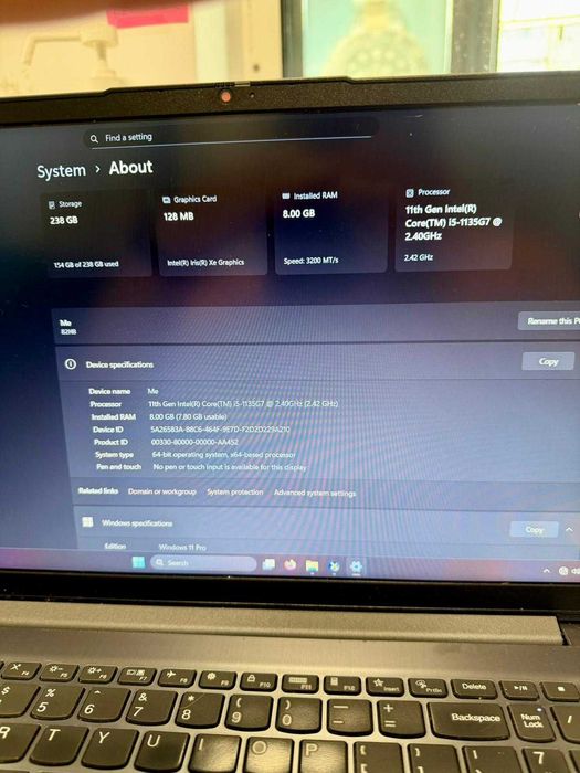Laptop Lenovo IdeaPad 3 15ITL6 / Intel® Core™ i5 / 15.6"/Full HD / 8GB RAM /256GB SSD / Arctic Grey