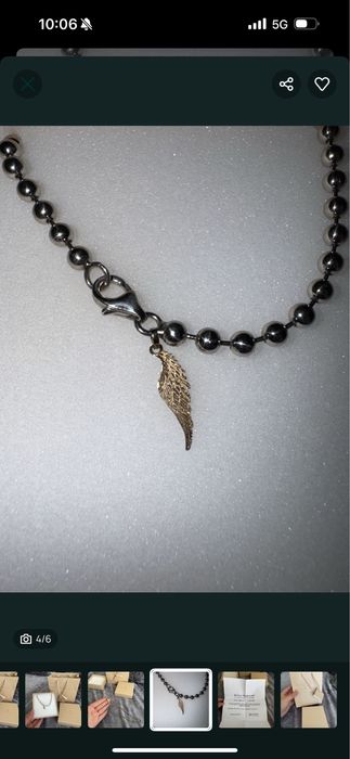 Италианско 18 карата златна висулка, сребърно масивно колие