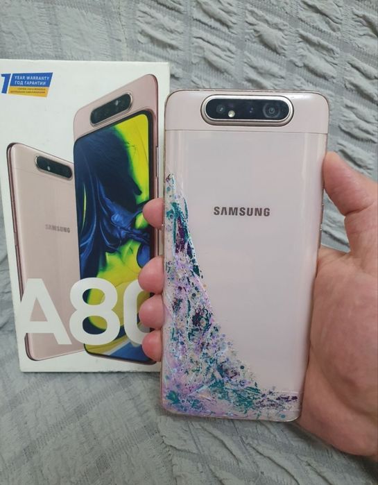 Samsung Galaxy A80 8/128GB Gold Flagman Igravoy Karobka Holati Yaxshi