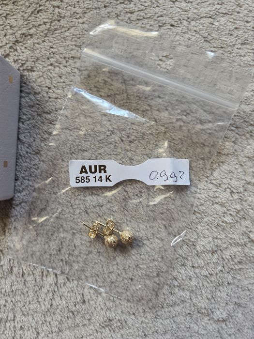 Cercei aur 14k, cu șurub, noi