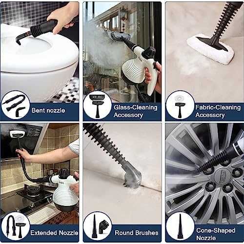 Ръчен парочистач с 10 аксесоара за мебели кухни автомобили почистване