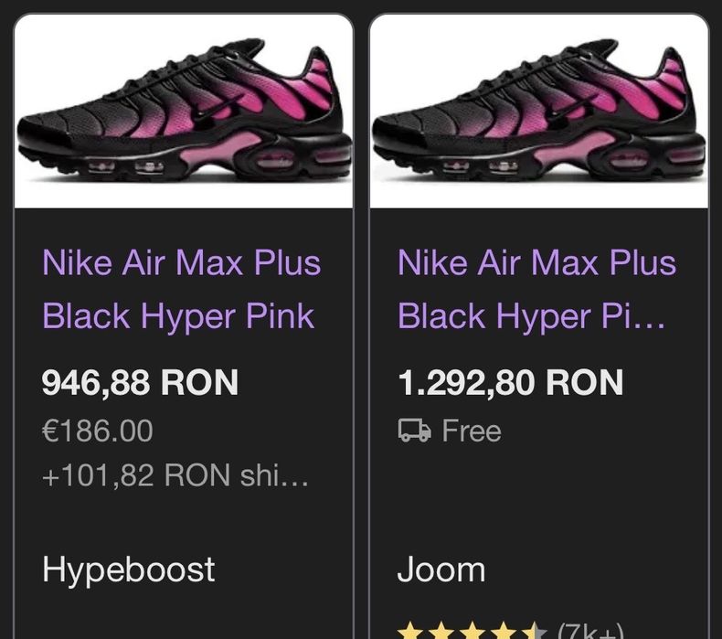 Nike air max plus black-hyper pink