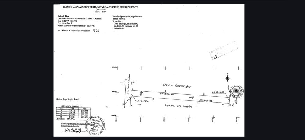Teren de vanzare in dimieni if 2400 mp