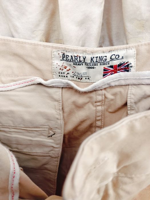 Pantaloni scurți bărbați Pearly King Co.  Bej cu model palmieri – Mărime 32 UK– Stil casual