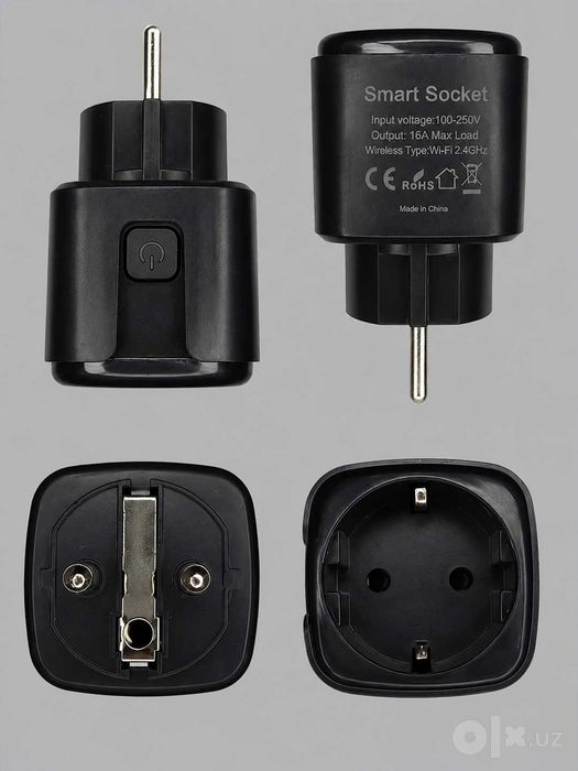Tuya Smart Life aqlli Wi-Fi rozetka, 16A, 2.4 GHz