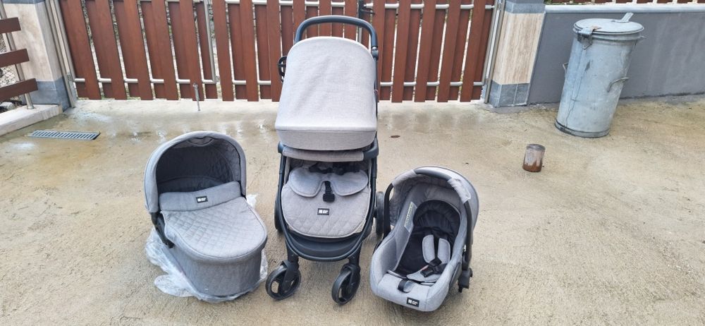 Комбинирана количка 3 в 1 KikkaBoo - Madrid, Dark Grey Melange