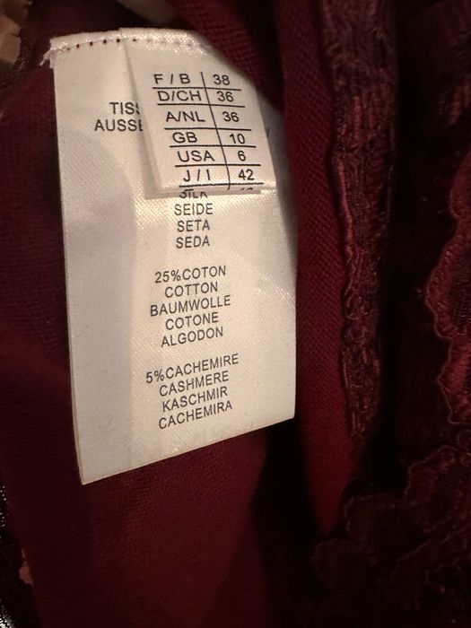 Top brand Weill, bordeaux M matase/bumbac/casmir nou