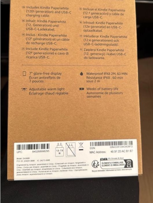 Amazon kindle paperwhite 12 7” 2025 32gb noua sigilata + husa original
