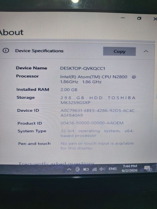 Noutbuk Dns model